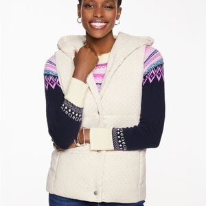 NWT! TALBOTS STUDDED FLANNEL HOODED VEST